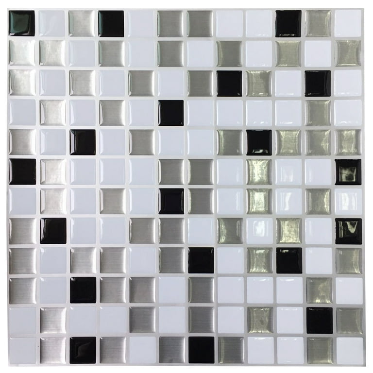 Art3d Gray Mosic 12 in. x 12 in. Peel and Stick Wall Tile Backsplash (6-Pack) Art3d Gray Mosic 12 in. x 12 in. Peel and Stick Wall Tile Backsplash (6-Pack)