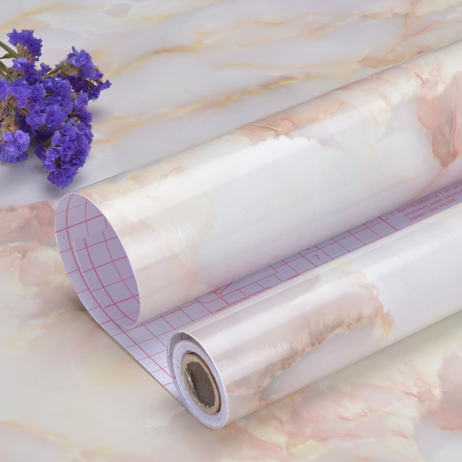 Art3d Marble Beige 17.7 in. x 196.9 in. Peel and Stick Waterproof Decorative Contact Wallpaper for Countertops (1-Pack)