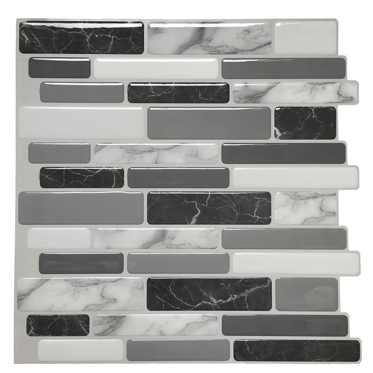 Art3d Gray Mosic 12 in. x 12 in. Peel and Stick Wall Tile Backsplash (6-Pack) Art3d Gray Mosic 12 in. x 12 in. Peel and Stick Wall Tile Backsplash (6-Pack)
