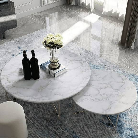 Art3d Marble White 17.7 In. X 78.7 In. Tile Peel and Stick Waterproof Decorative Contact Wallpaper For Countertops (1-Pack)