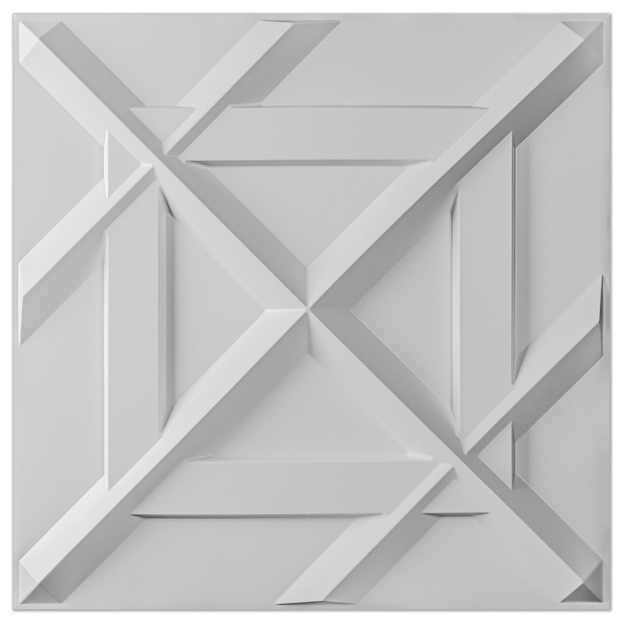 Art3d PVC 3D Wall Panel, Decorative Wall Tile12Pack 19.7"x19.7" N/A White