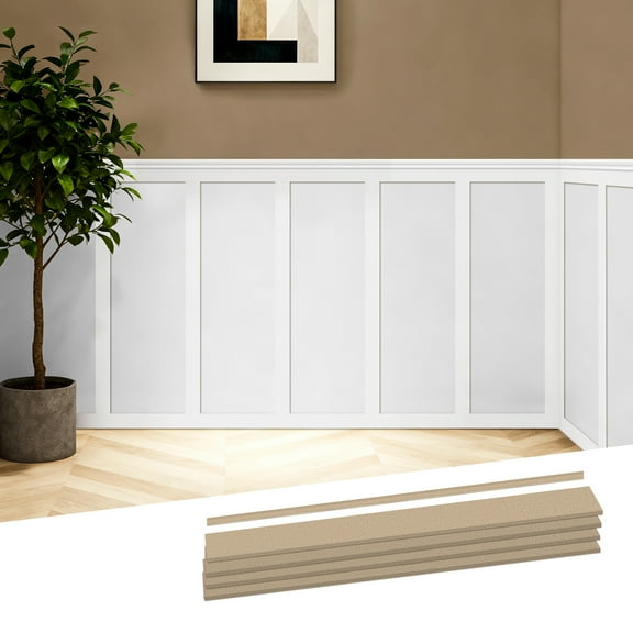 Art3d Paintable Board & Batten Wall Panel Kit,Premade Wainscoting,Chair Rail,Easy Install MDF Accent Wall for Living Room & Bedroom,10-Pack