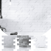 Art3d Peel and Stick Backsplash PVC Wall Tile, Stickon Tile for Kitchen Backplash, Bathroom Vanities, Fireplace Decor, Laundry Table, Stair Decals in Spruce Grey Rustic, Plastic-Sheets (1-sheet)