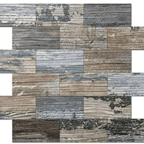 Art3d Grey Peel and Stick Backsplash PVC Wall Tile, for Kitchen, Bathroom Vanities, 10 Sheets