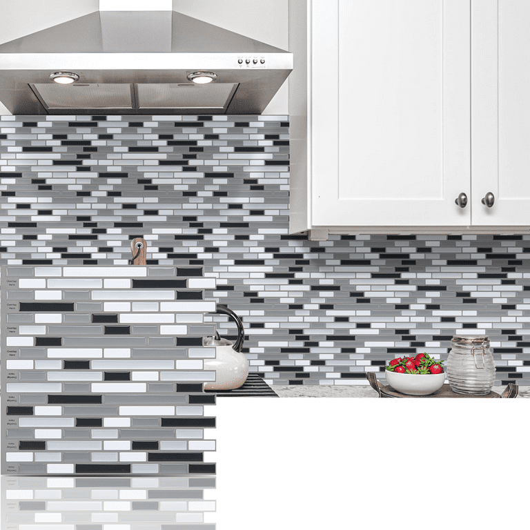 Art3d Peel and Stick Backsplash Tiles for Kitchen in Grey Marble