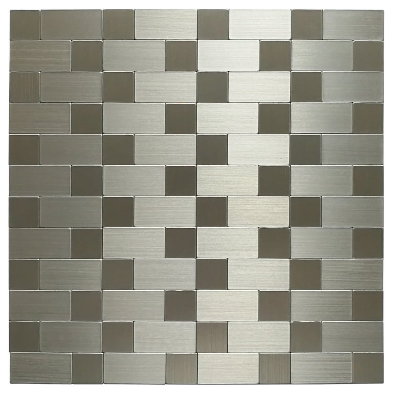 Art3d Brushed Silver 12 in. x 12 in. Peel and Stick Bathroom/Kitchen Backsplash Tile (5-Pack) Art3d Brushed Silver 12 in. x 12 in. Peel and Stick Bathroom/Kitchen Backsplash Tile (5-Pack)