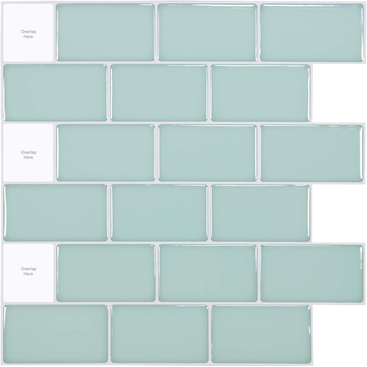 Art3d Peel and Stick Backsplash Tile 12"x12 Subway 3D Wall Sticker Wallpaper   Kitchen Bathroom Self Adhesive Removable Stick in Teal (10-Pack)