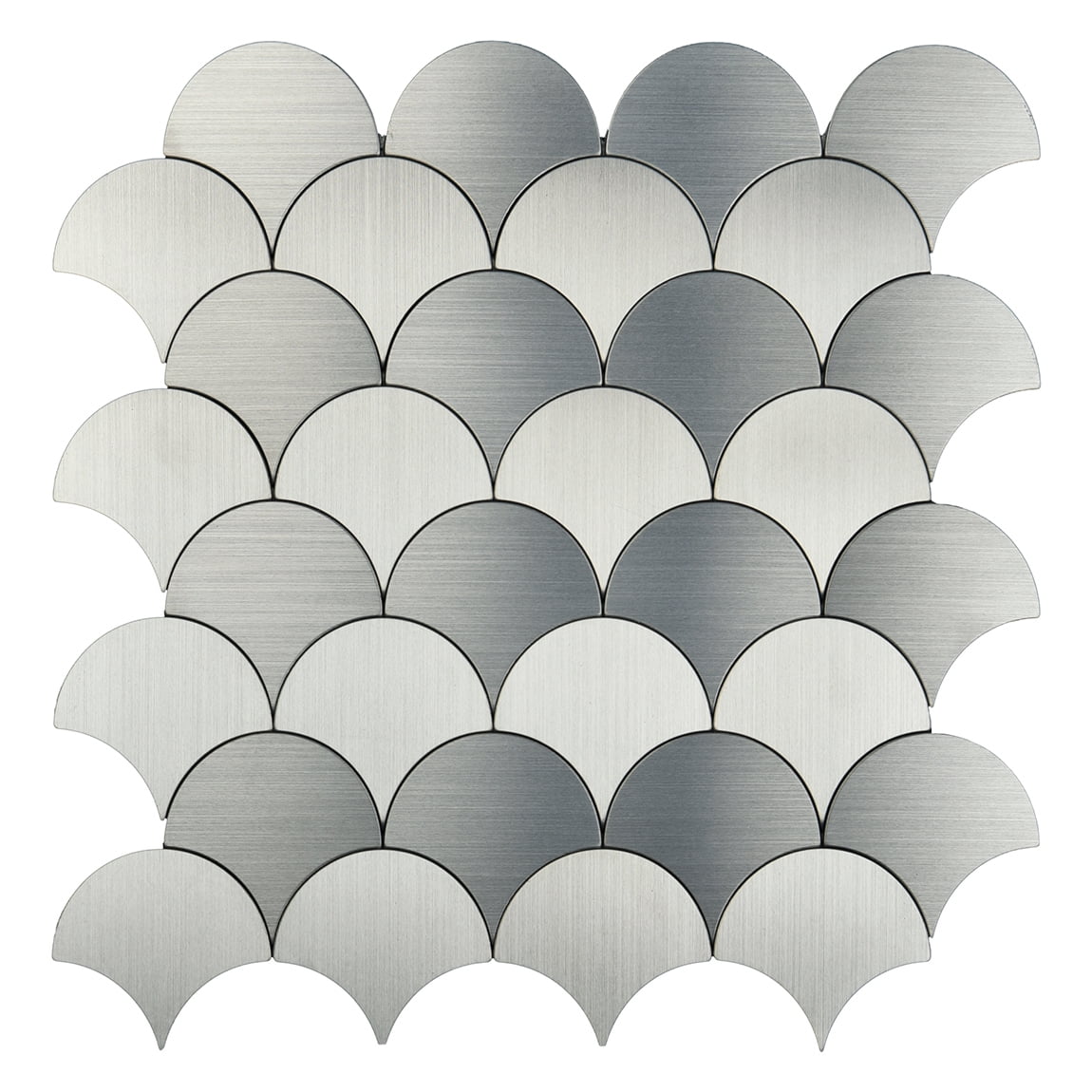 Art3d Peel and Stick Backsplash Tile Brushed Umbrella Silver Stainless
