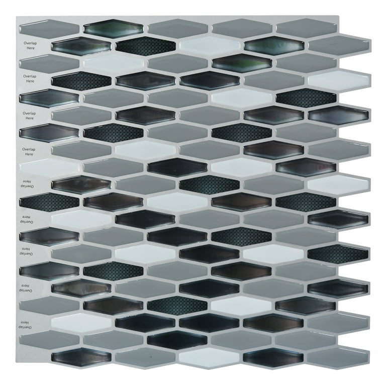 Art3d Diamond 12 in. x 12 in. Peel and Stick Kitchen Backsplash Wall Tile (6-Pack) Art3d Diamond 12 in. x 12 in. Peel and Stick Kitchen Backsplash Wall Tile (6-Pack)