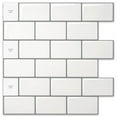 thumbnail image 1 of Art3d Floral White 12 in. x 12 in. Peel and Stick Wall Tile Backsplash (10-Pack), 1 of 6
