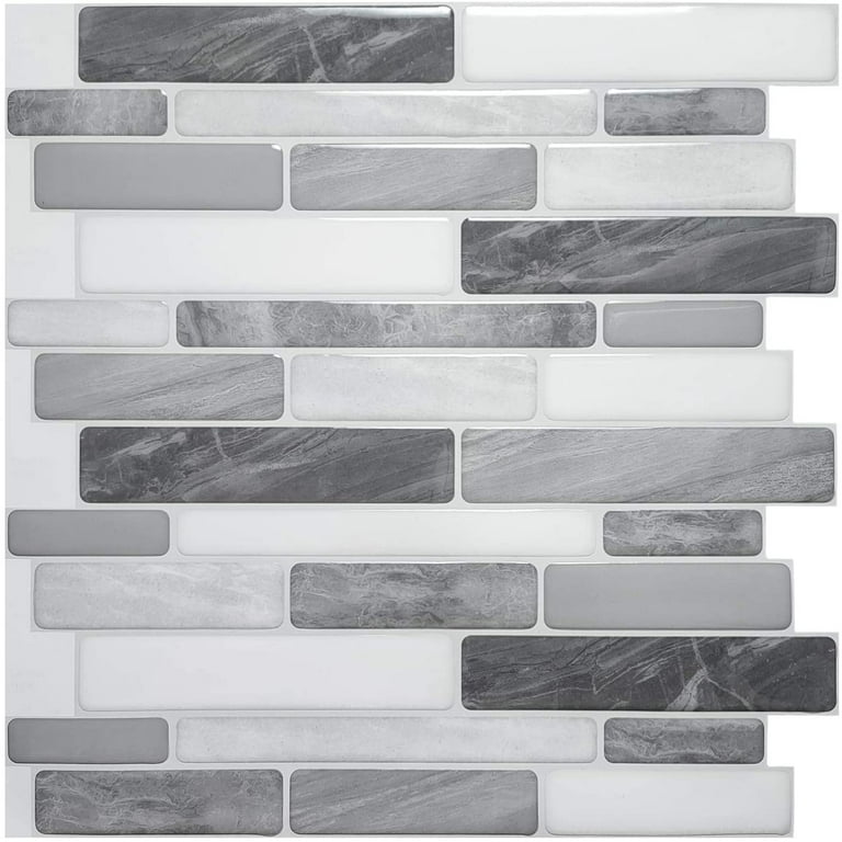 Art3d 12 in. x 12 in. Grey Peel and Stick Tile Backsplash for Kitchen (10-Pack) Art3d 12 in. x 12 in. Grey Peel and Stick Tile Backsplash for Kitchen (10-Pack)