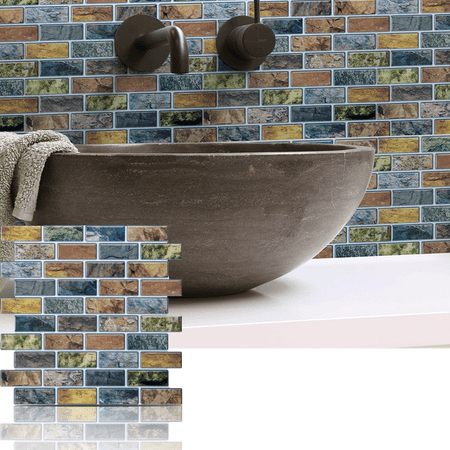 Art3d 10-Sheet Peel & Stick Kitchen Backsplash Sticker, 12" X 12" Faux Ceramic Tile Design