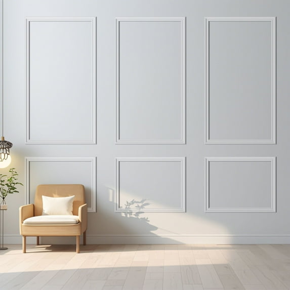 Art3d Pre-Cut Wainscoting Accent Wall Panel Frame Kit,Ready to Assemble Wall Molding Kit for Interior Wall Décor,3 Top 3 Bottom