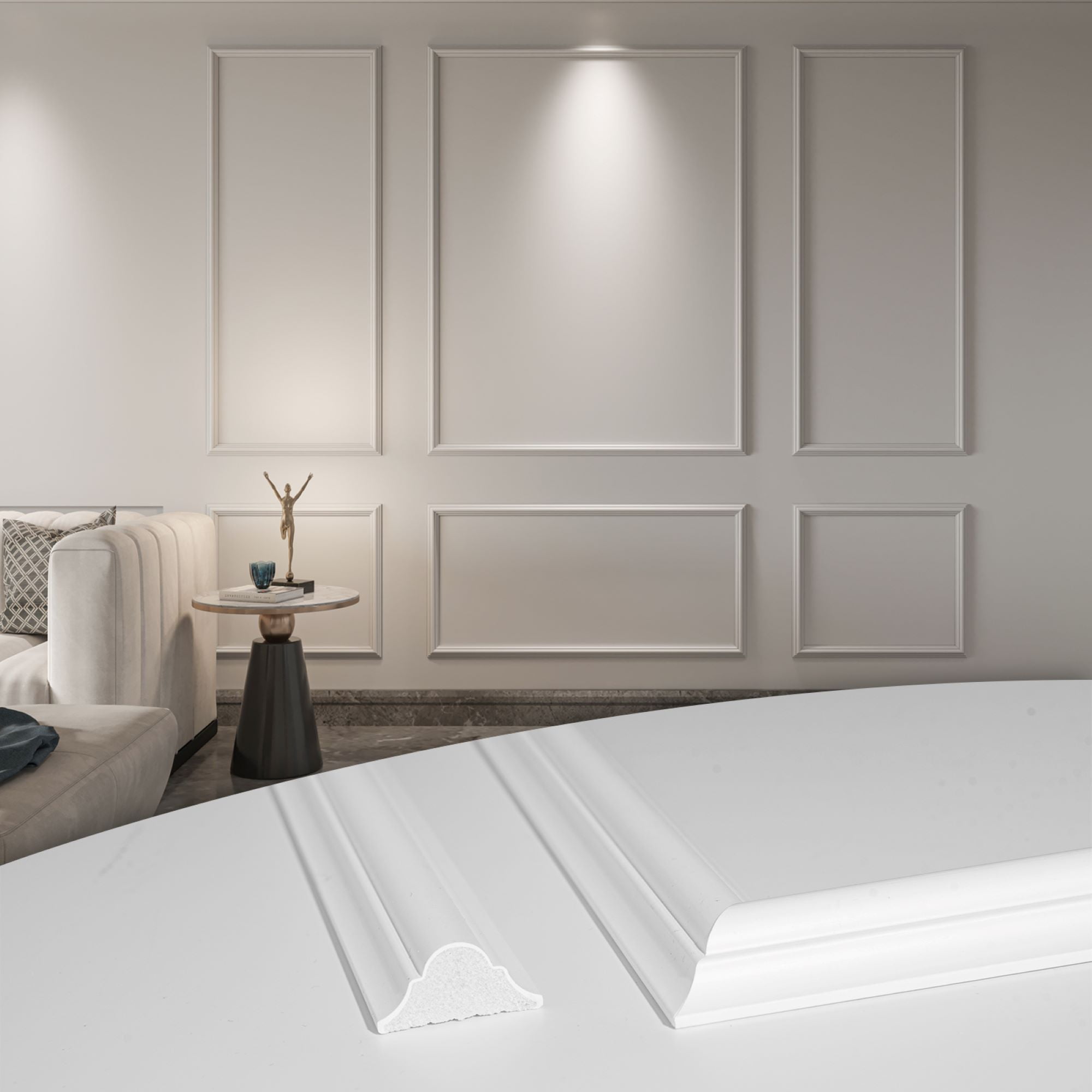 Art3d Pre-Cut Wall Molding Set of 6 pcs, Ready-to-Assemble Wainscoting  Panels for Interior Wall Décor Living Room Bedroom Accent Wall - Walmart.com, image size:2000x2000