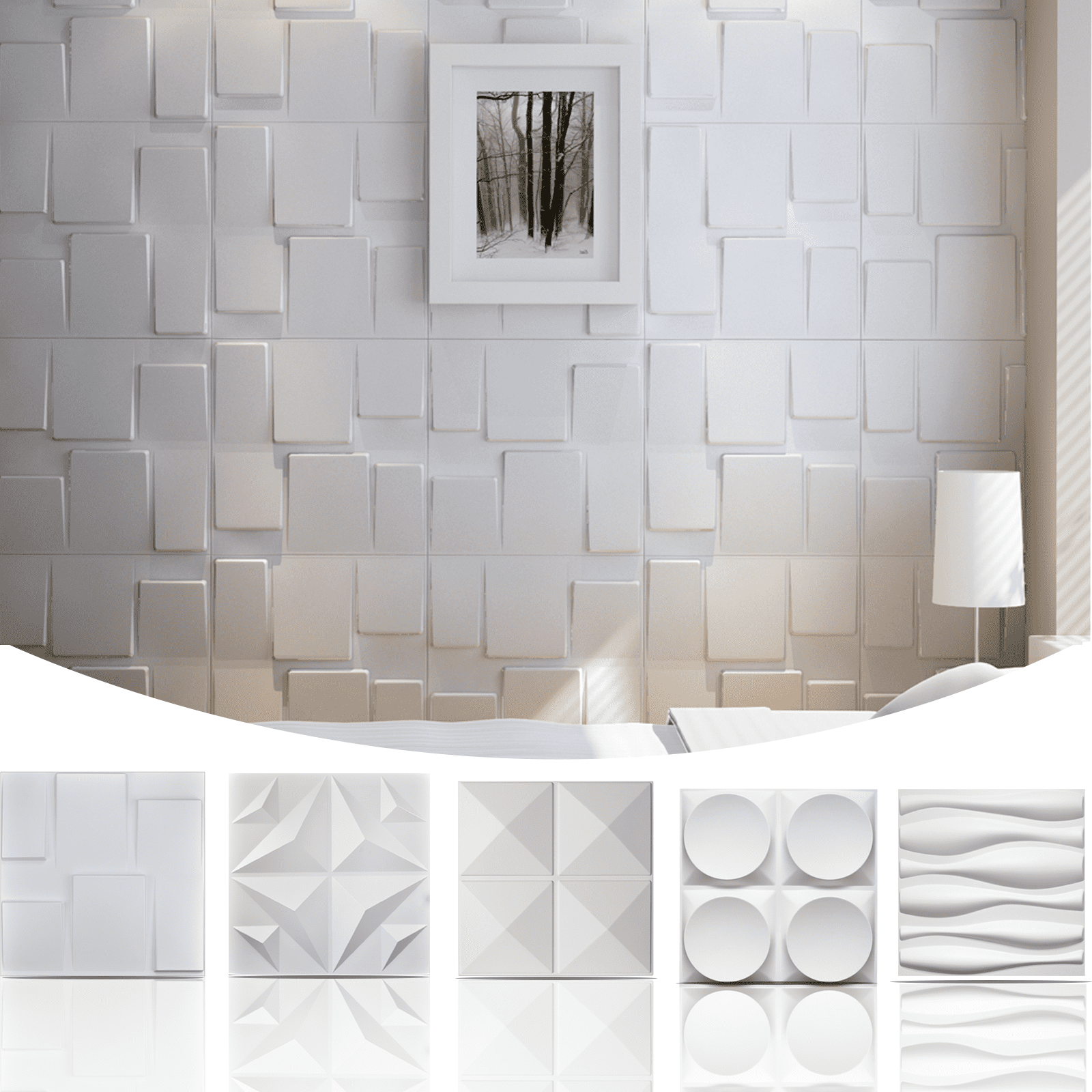 Art3d Pyramid Design 19.7 in. x 19.7 in. PVC 3D Wall Panel (12-Pack)