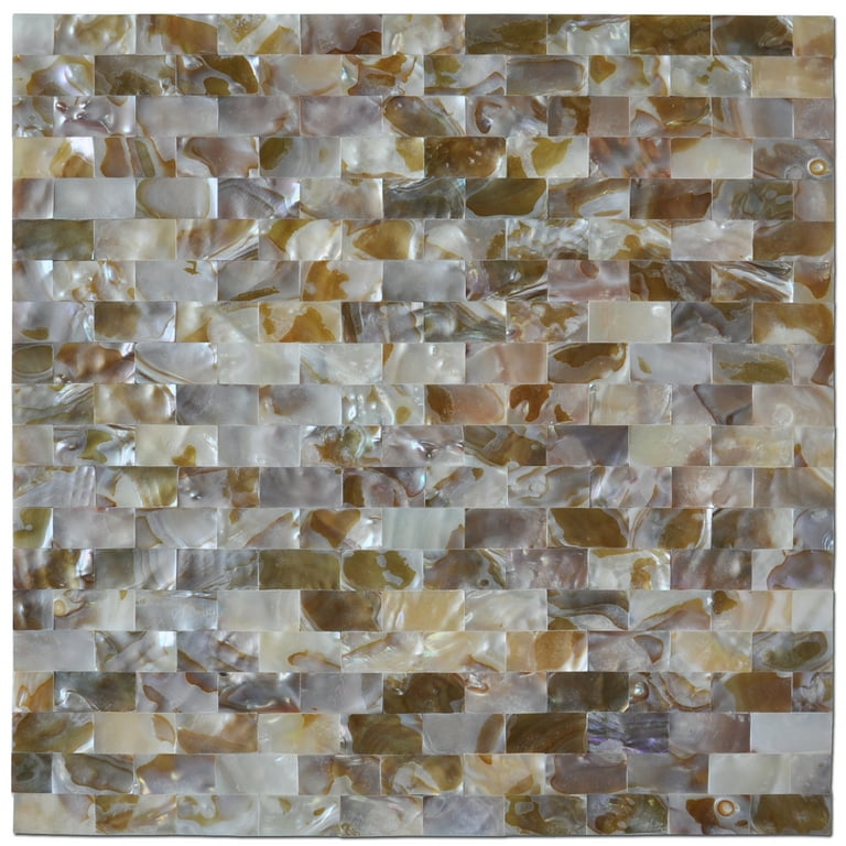 Art3d Rectangle White & Brown with Seams 12 in. x 12 in. Mother of Peral Tile (6-Pack) Art3d Rectangle White & Brown with Seams 12 in. x 12 in. Mother of Peral Tile (6-Pack)