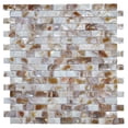 thumbnail image 1 of Art3d Rectangle White & Brown with Seams 12 in. x 12 in. Mother of Pearl Tile (1-Pack), 1 of 8