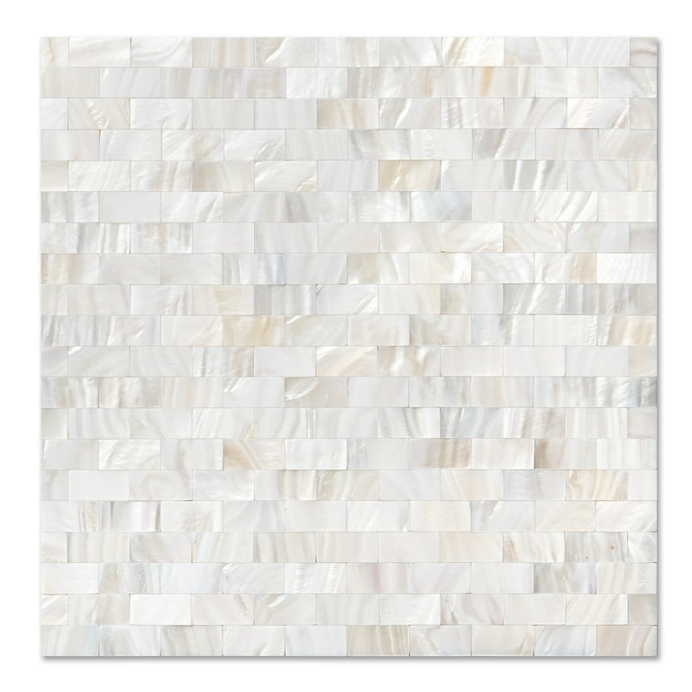 Art3d Rectangle White Seamless 12 in. x 12 in. Mother of Peral Tile (6-Pack) Art3d Rectangle White Seamless 12 in. x 12 in. Mother of Peral Tile (6-Pack)