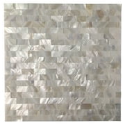 Art3d Rectangle White Seamless 12 in. x 12 in. Peel and Stick Mother of Pearl Tile (1-Pack)