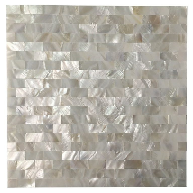 Art3d Square White with Seams 12 in. x 12 in. Peel and Stick Mother of Peral Tile (6-Pack) Art3d Square White with Seams 12 in. x 12 in. Peel and Stick Mother of Peral Tile (6-Pack)