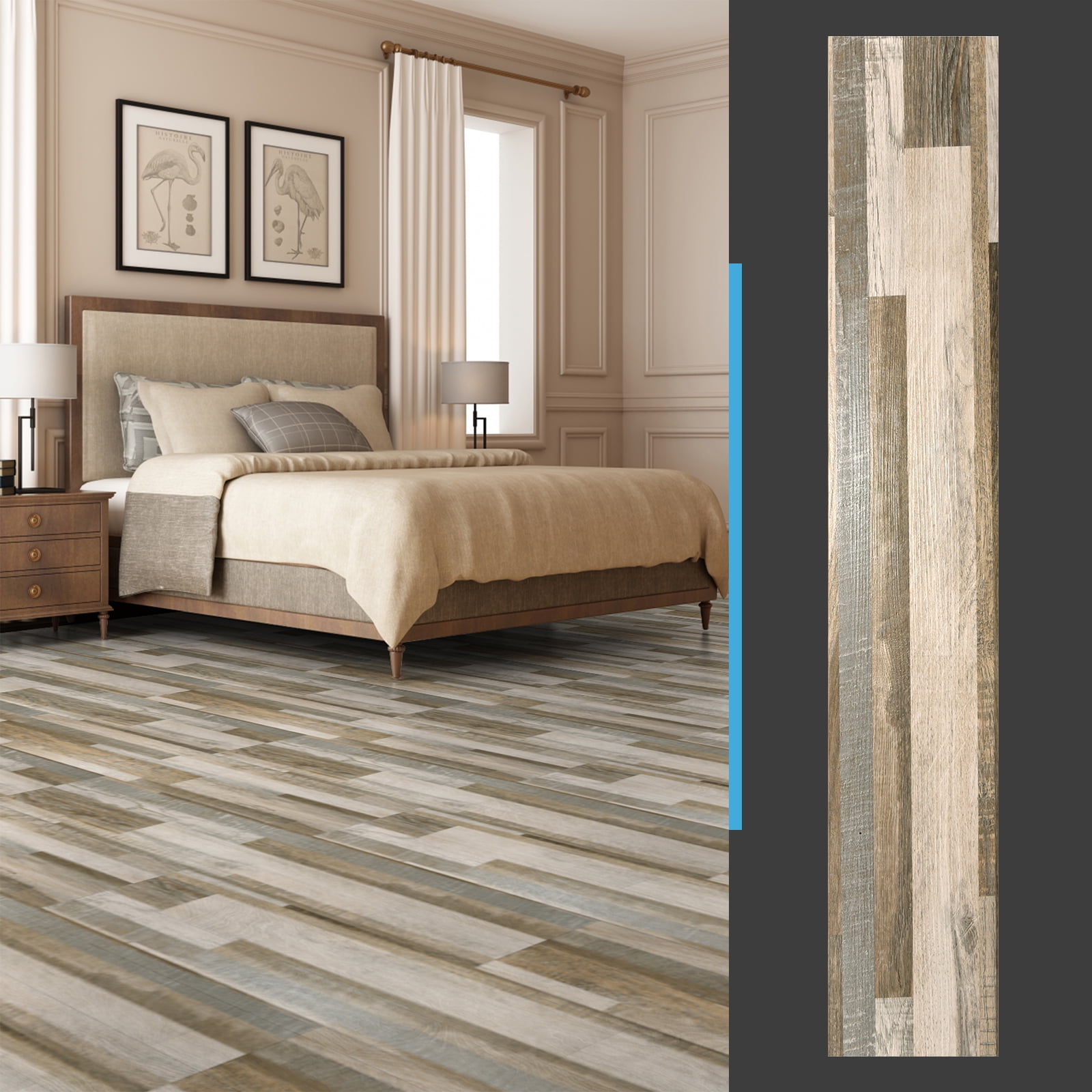 Art3d SelfAdhesive Flooring Peel and Stick Floor Tile Vinyl Wood Plank