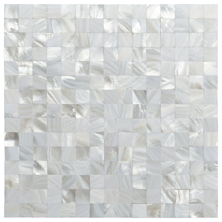 Art3d Square White with Seams 12 in. x 12 in. Mother of Peral Tile (6-Pack) Art3d Square White with Seams 12 in. x 12 in. Mother of Peral Tile (6-Pack)