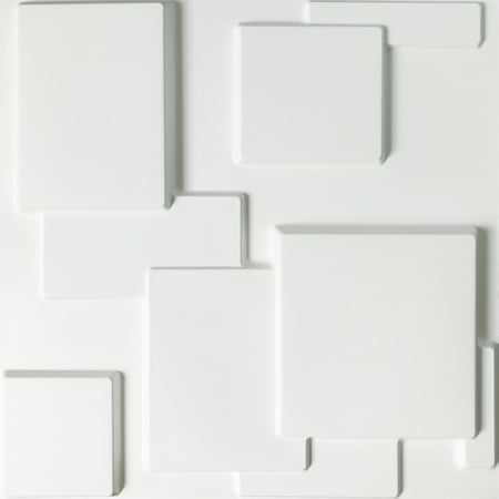 Art3d Squares Design 19.7 in. x 19.7 in. PVC 3D Wall Panel (12-Pack)