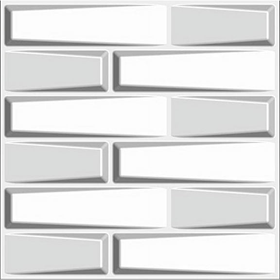 Art3d Staggered Design II 19.7 in. x 19.7 in. PVC 3D Wall Panel (12-Pack)