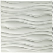Art3d 12 Pcs Decorative 3D Wall Panels, 19.7x19.7 White Wall Textured Home Decor PVC
