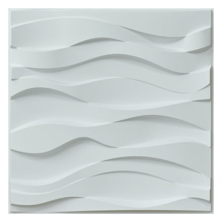 Art3d Wave Design VI 19.7 in. x 19.7 in. PVC 3D Wall Panel (12-Pack)