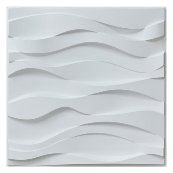 Art3d Wave Design VI 19.7 in. x 19.7 in. PVC 3D Wall Panel (12-Pack)