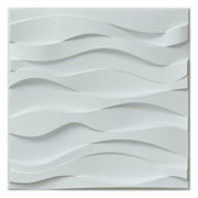 Art3d Wave Design VI 19.7 in. x 19.7 in. PVC 3D Wall Panel 12-Pack