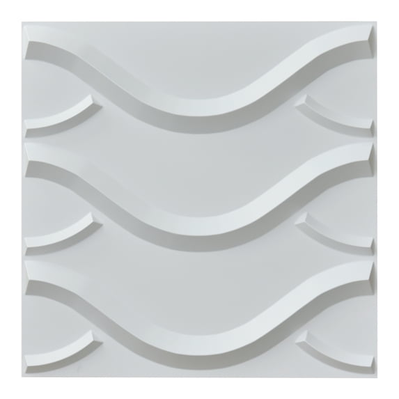 Art3d Wave Design VII 19.7 in. x 19.7 in. PVC 3D Wall Panel (12-Pack ...