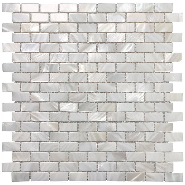 Art3d White Opal Subway Pattern with Seams 12 in. x 12 in. Mother of Peral Tile (1-Pack) Art3d White Opal Subway Pattern with Seams 12 in. x 12 in. Mother of Peral Tile (1-Pack)