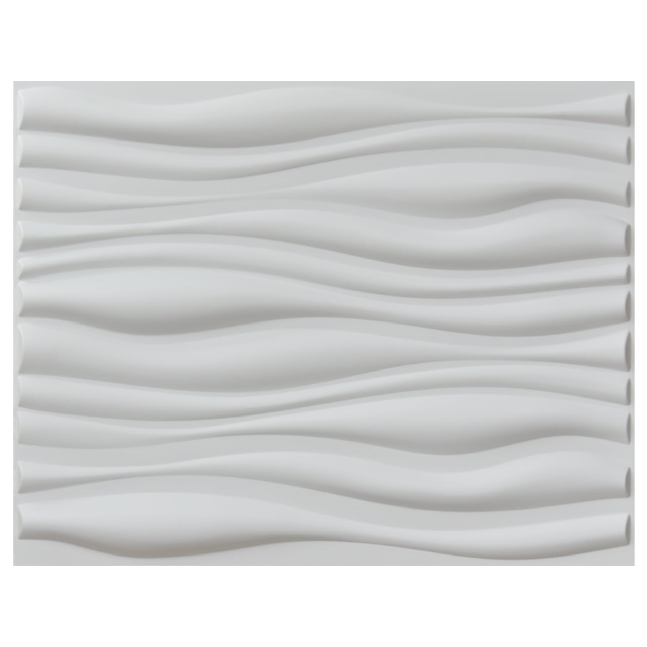 Art3d White PVC 3D Wall Panel Big Wave Design 31.5"x24.6" (6-Pack)
