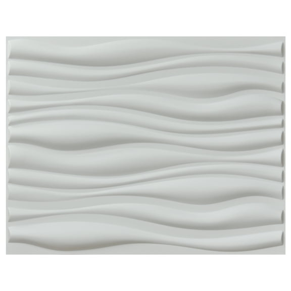 Art3d White PVC 3D Wall Panel Big Wave Design 31.5"x24.6" (6-Pack)