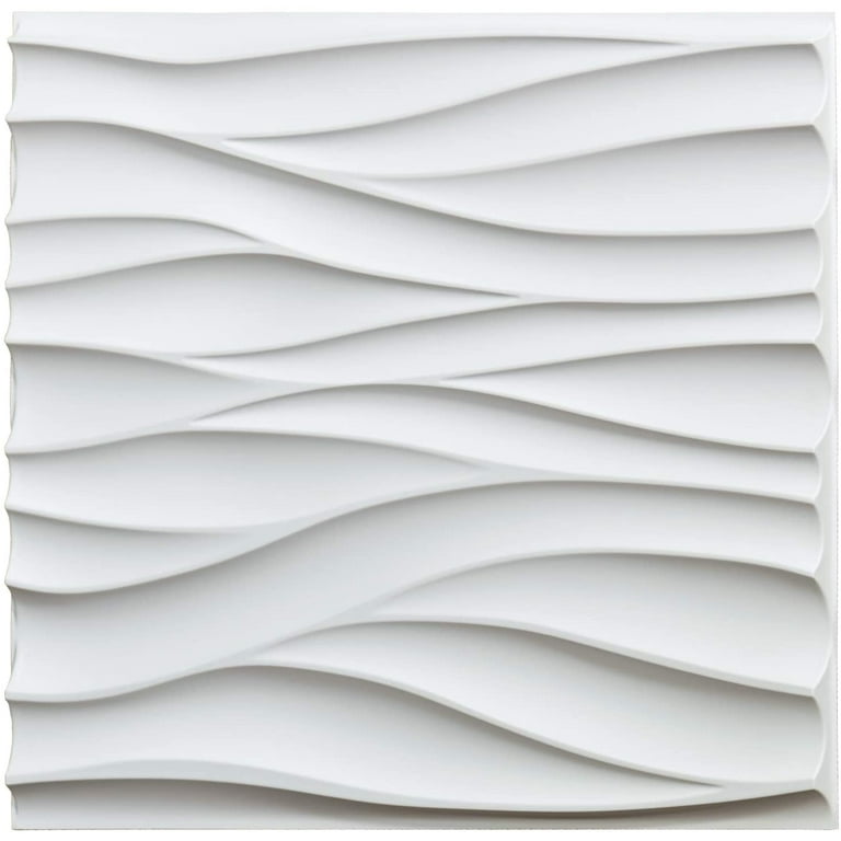Art3d PVC 3D Wall Panel, 19.7''x19.7'' Wave Style Design,12-Pack Cover 32  Sqft