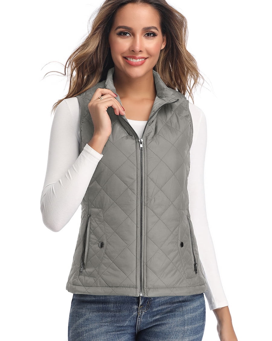 Art3d Women's Vests Padded Lightweight Vest for Women, Stand Collar