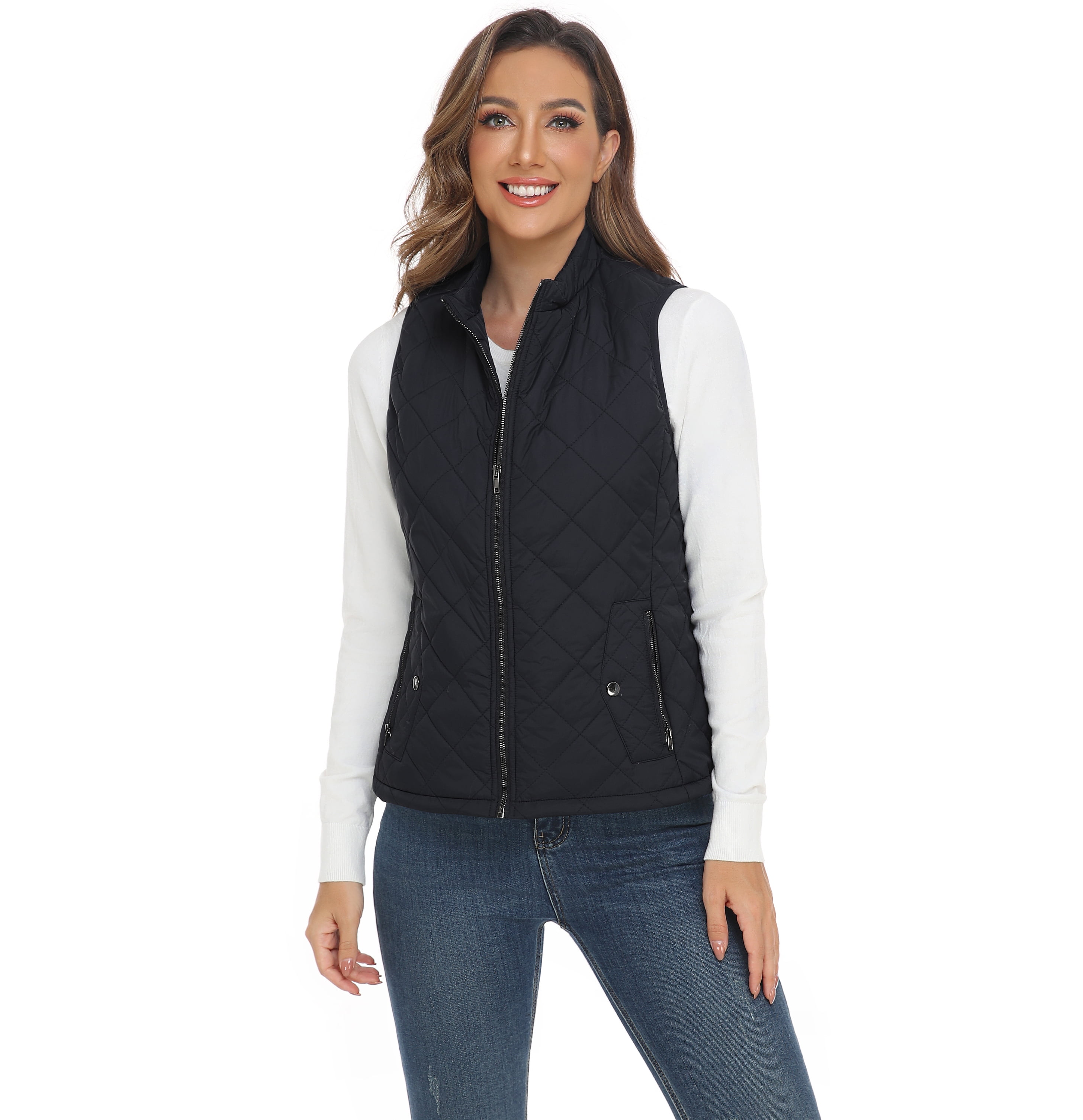 Art3d Women's Vests Padded Lightweight Vest for Women, Stand Collar