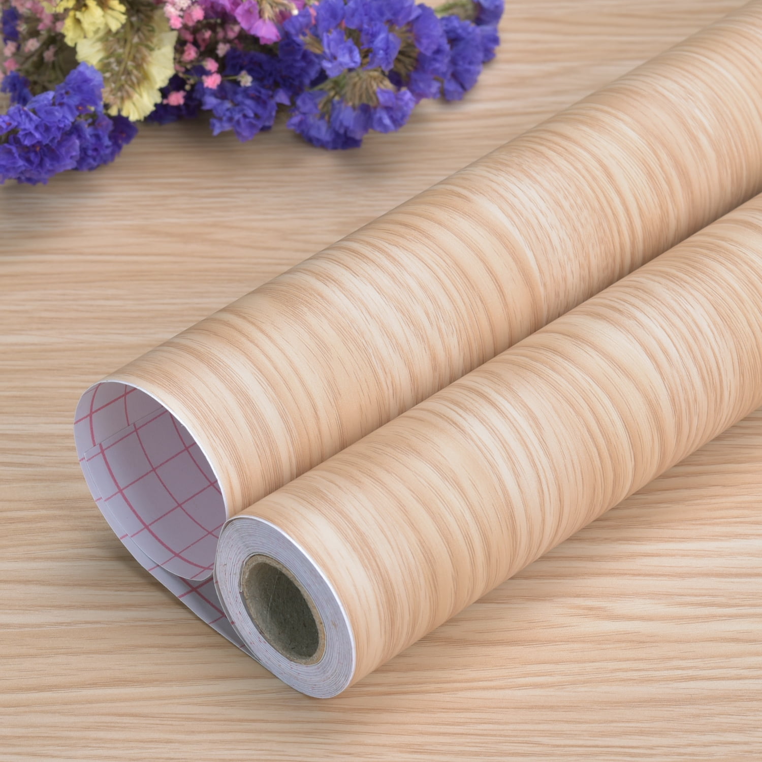 Art3d Wood Beige 24 in. x 196.85 in Peel and Stick Waterproof Decorative Contact Wallpaper for Countertops (1-Pack)