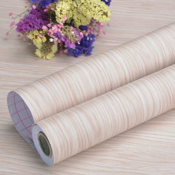 Art3d Wood Cream 17.7 in. x 196.9 in. Peel and Stick Waterproof Decorative Contact Wallpaper for Countertops (1-Pack)