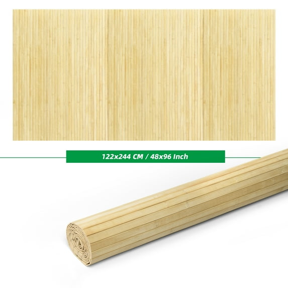 Art3dwallpanel 48'' x 96'' Natural Bamboo Wall Panel for Interior Wall Décor for Living Room, Bedroom,Raw