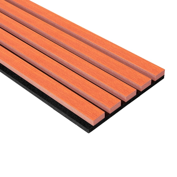Art3dwallpanel 4Pcs 94.5'' x 7.9'' Wood Slat Acoustic Panels, MDF 3D Wall Panel for Accent Wall Ceiling Office,Cherry