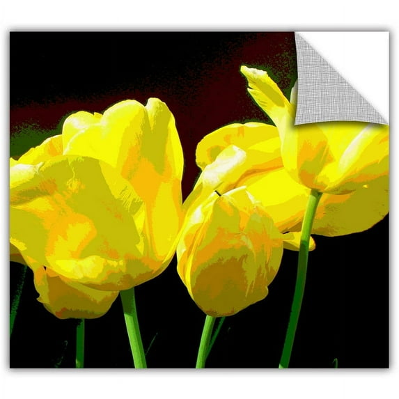 ArtApeelz Herb Dickinson "Yellow Tulips 2" Removable Wall Art Graphic