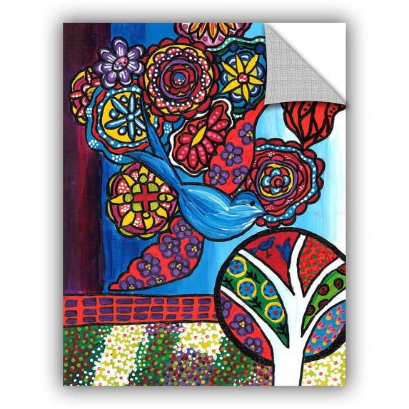 ArtAppealz Debra Purcell "Blue Bird" Removable Wall Art