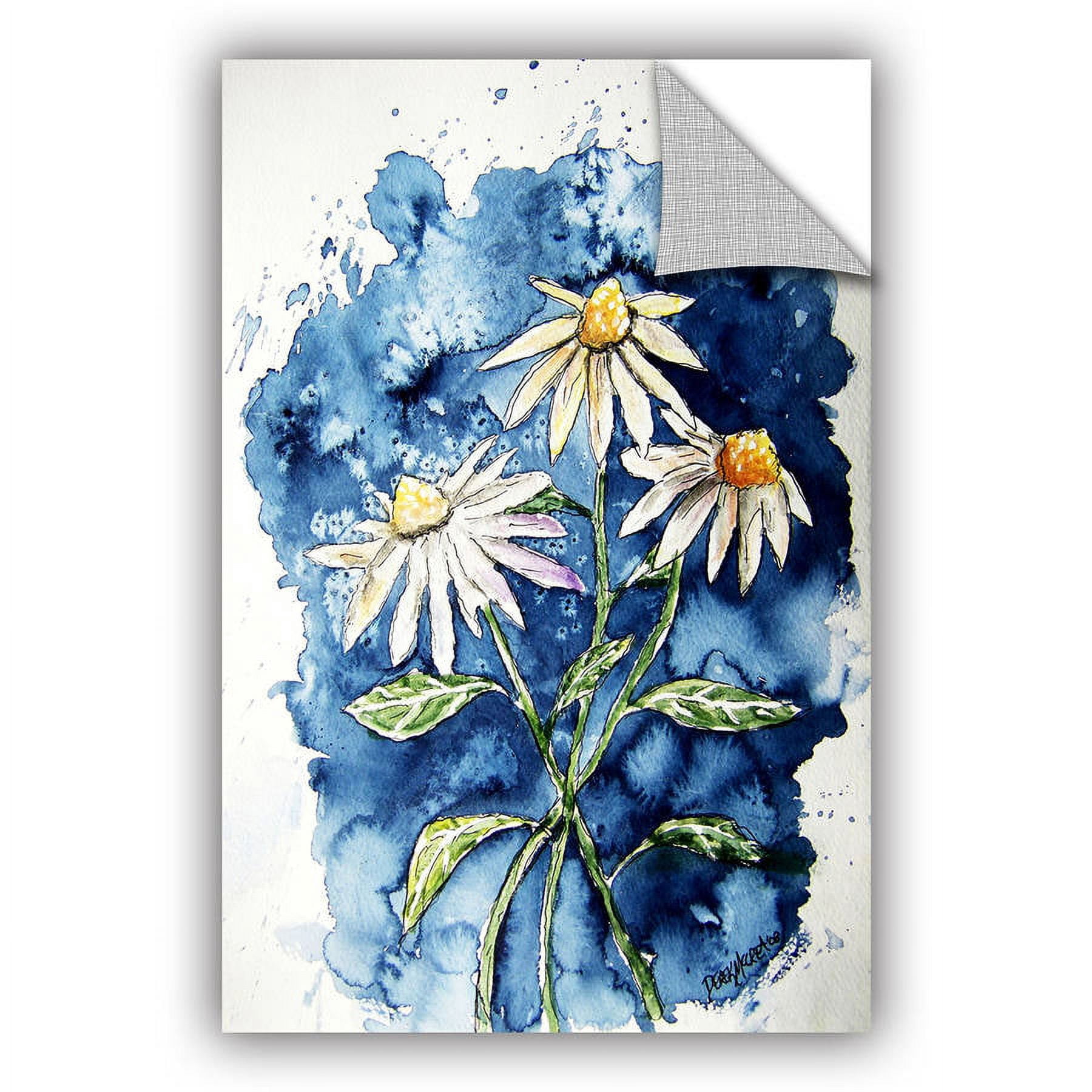 ArtAppealz Derek Mccrea "3 Daisies" Removable Wall Art