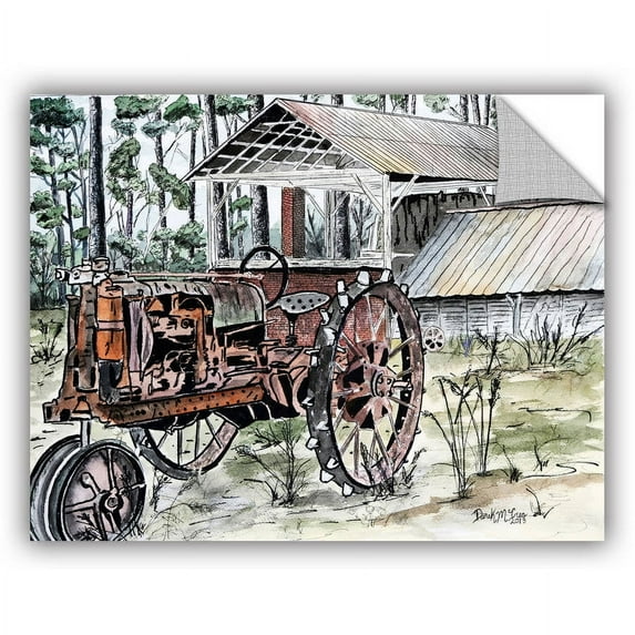 ArtAppealz Derek Mccrea "Farm Tractor" Removable Wall Art
