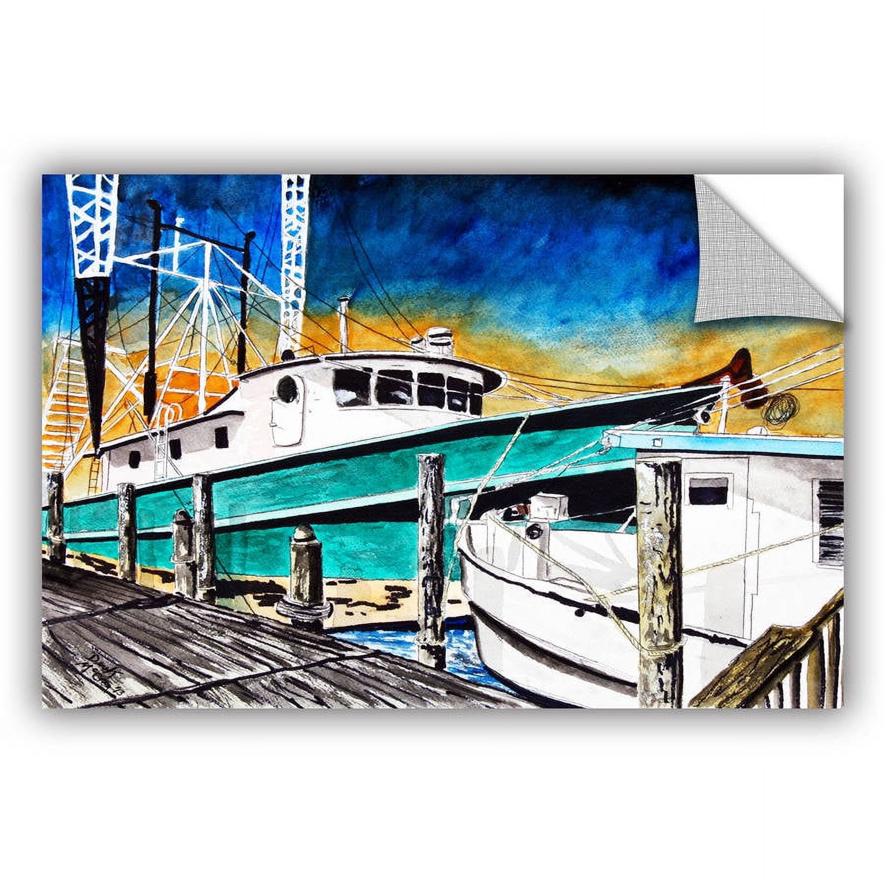 ArtAppealz Derek Mccrea "Shrimp Boats" Removable Wall Art