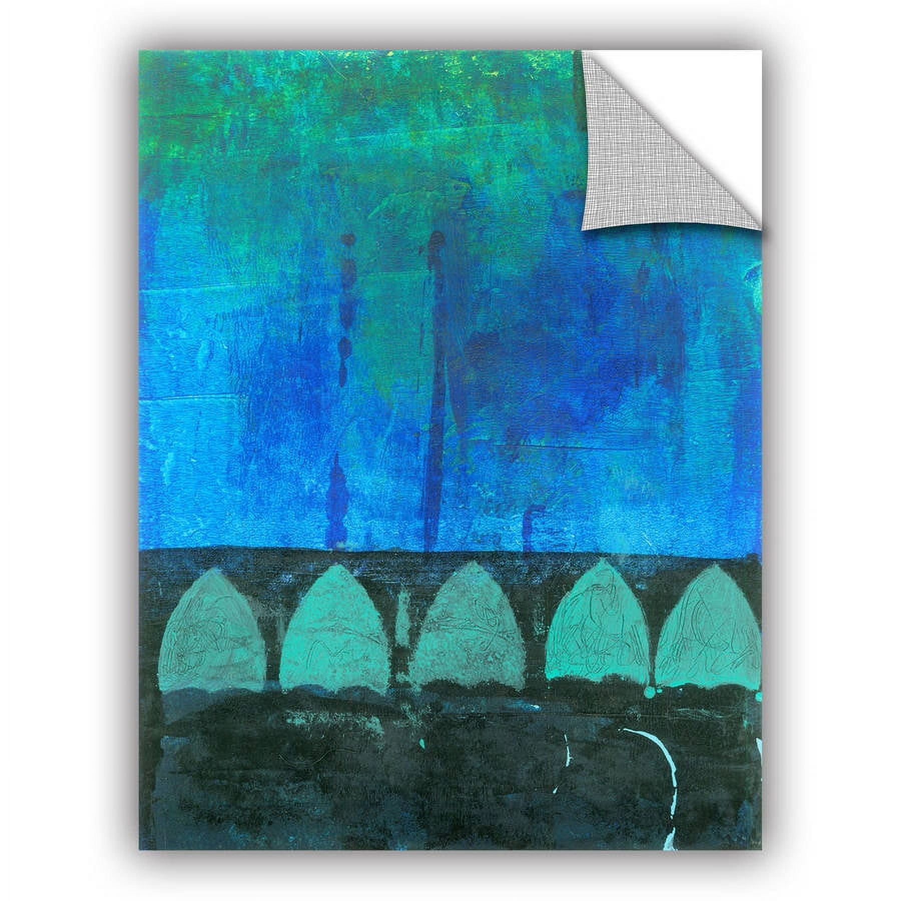ArtAppealz Elena Ray "Blue-Green Abstract" Removable Wall Art