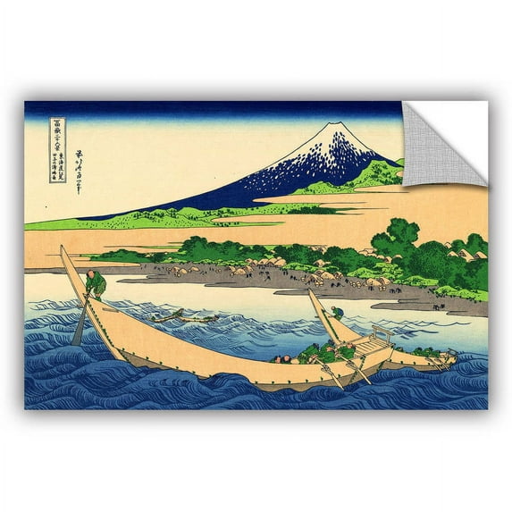 ArtAppealz Katsushika Hokusai "A Fishing Boat with Mount Fuji" Removable Wall Art